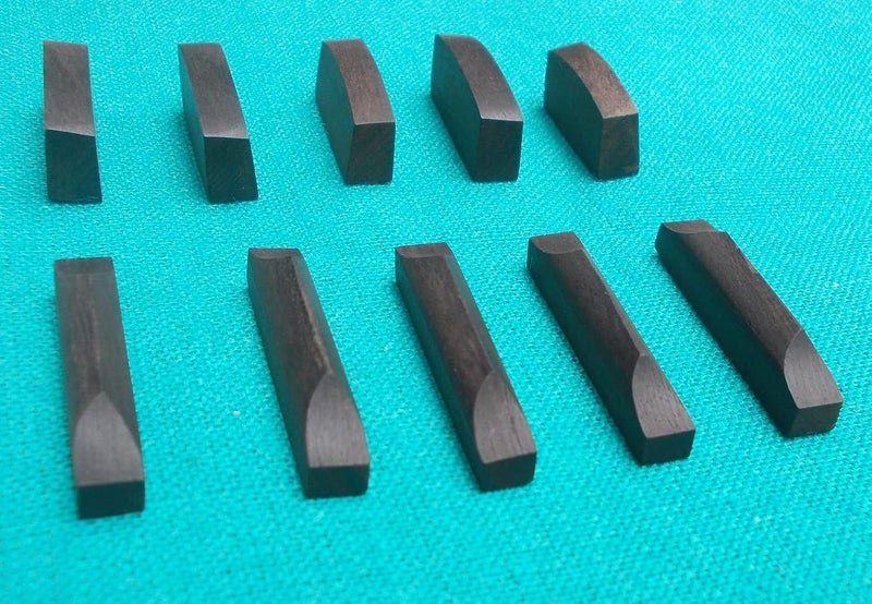 Musical String NATURAL EBONY 4/4 VIOLIN SADDLE NUT 5 SET (5 nut and 5 saddle) - Image 3
